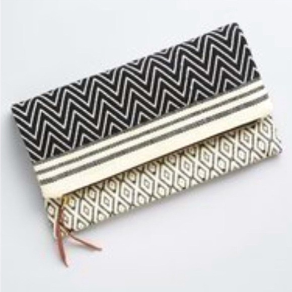 tribe alive Handbags - Tribe Alive Cotton Brocade Reversible Clutch Zigzag Diamond Pattern